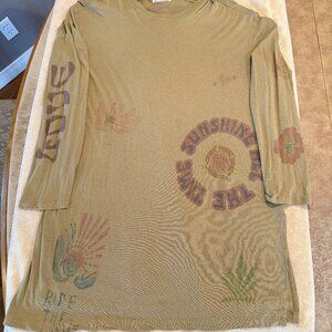 Free People We The Free Sunshine Graffiti Tunic Tee, size XL